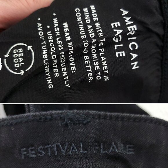 American Eagle Festival Flare Jeans High Rise Button Fly Stretch "20" 38x30 NWT - Picture 10 of 12